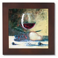 Ceramic Trivet w/Wine Glass & Fruit Art Image
